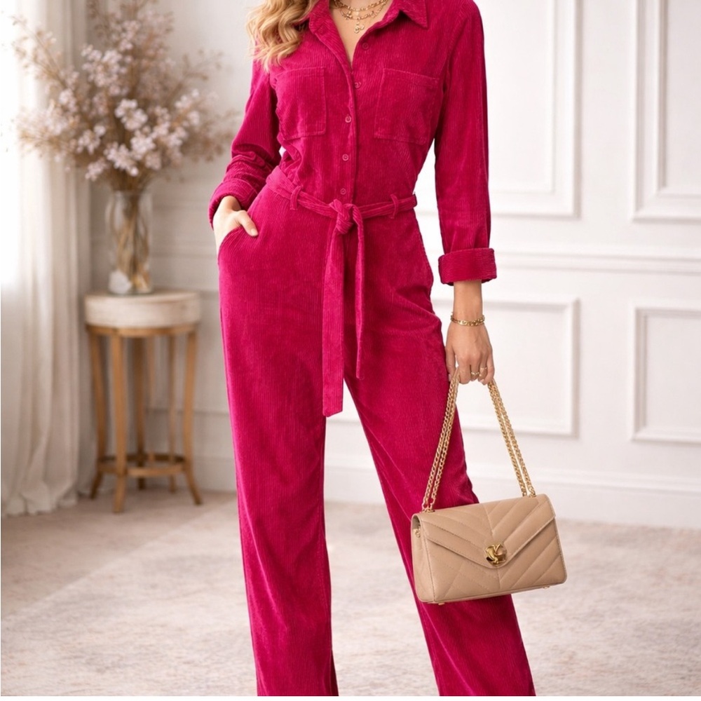 Wild Fable Courderoy Pink Jumpsuit